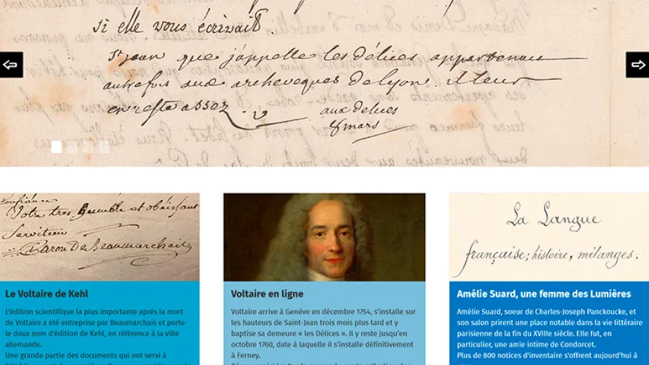 manuscrits et archives Voltaire